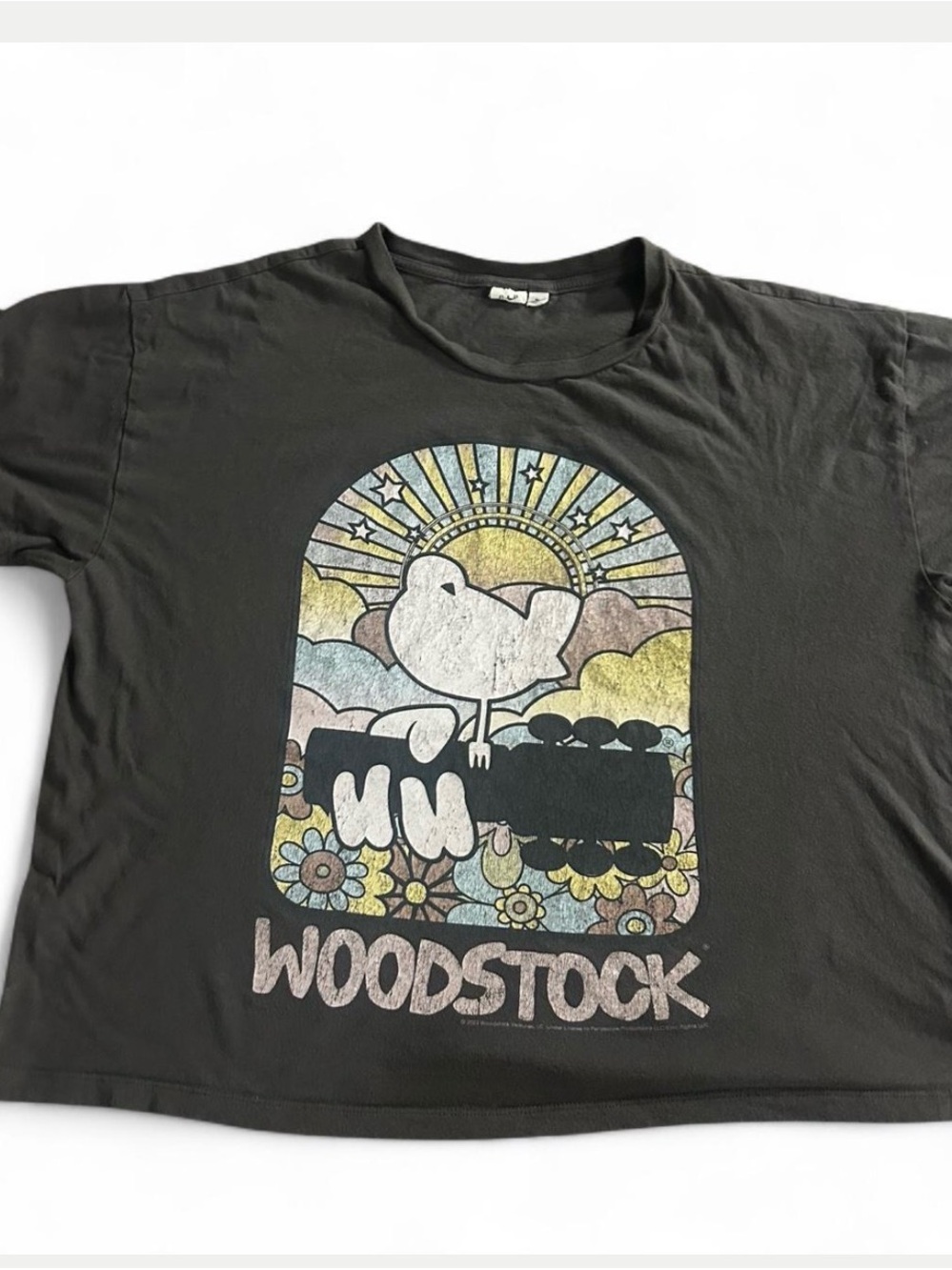 GAP Gray Woodstock Graphic Tee with ‘Woodstock’ Retro Print